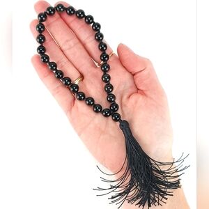 Obsidian mala, black mala, meditation mala, prayer beads, worry beads, g…
